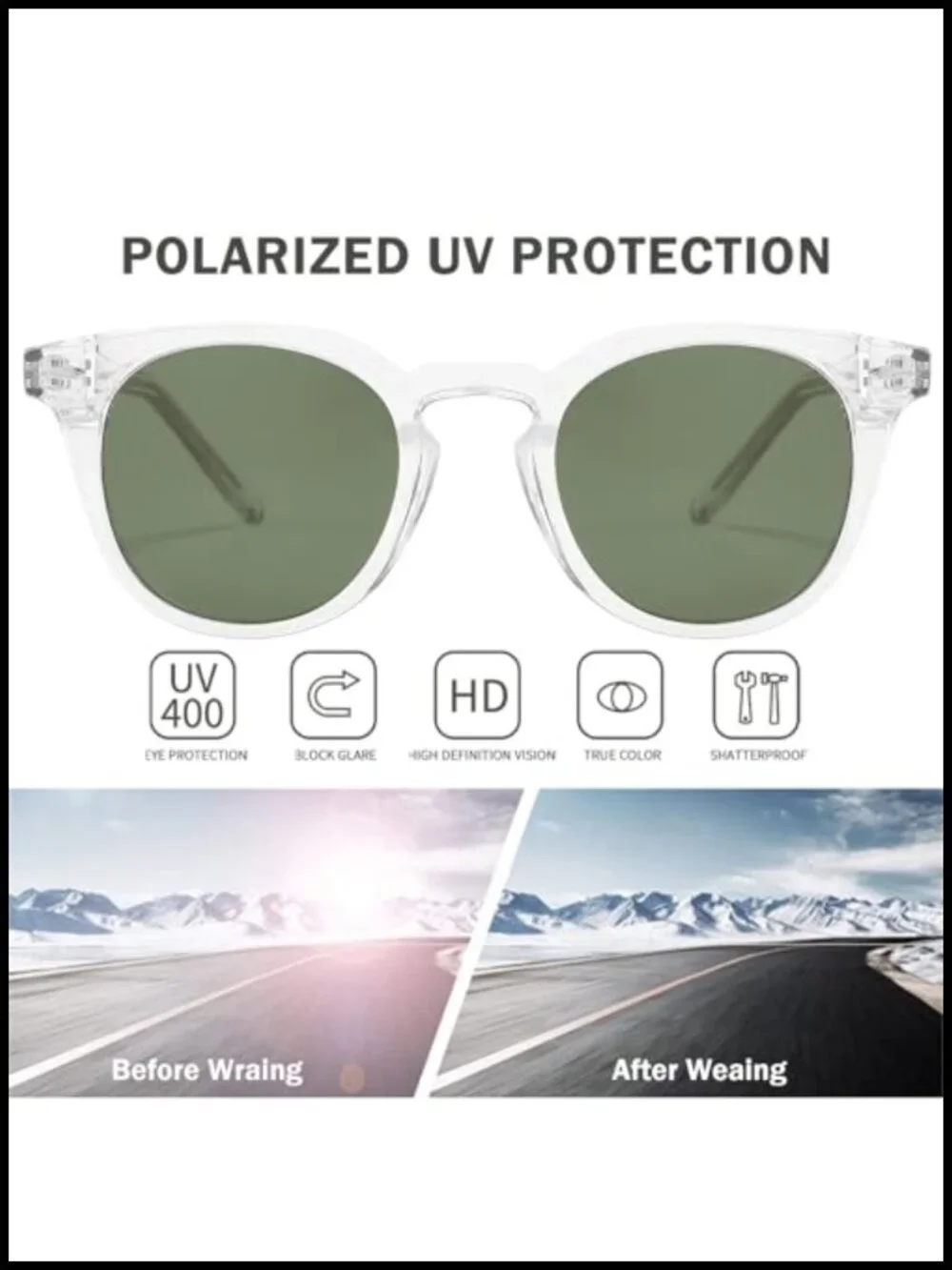 Polarized Round Sunglasses for Women Classic Retro Style UV Protection Small